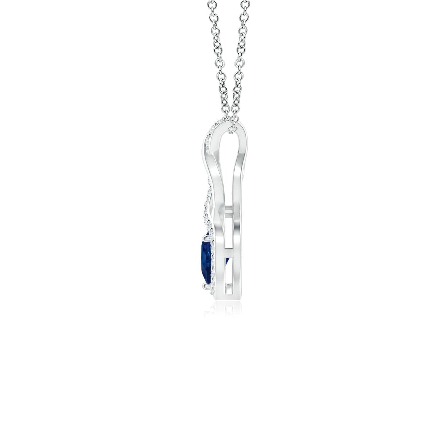 Angara Natural Blue Sapphire Pendant for Women | 0.3 ct Heart Shape Blue Sapphire Diamond Heart Pendant Necklace in Sterling Silver | September Birthday, Anniversary, Gemstone Jewelry Gift | AA | 4mm