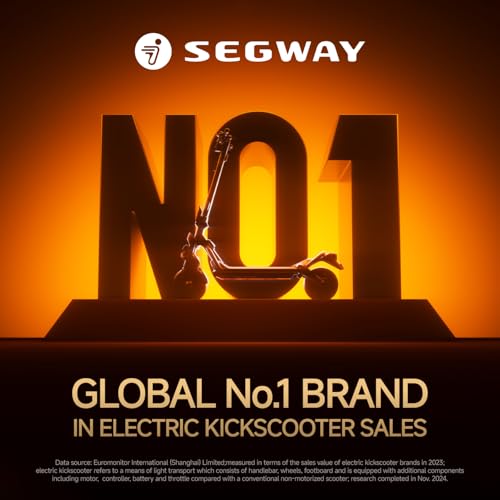 Segway Ninebot E2 Plus II Electric Scooter, 15.5 MPH, 16 Miles Max Range, Front Suspension, 8.1" Shock-Absorbing Tires, Dual Brakes, Scooter for Adults, UL-2272 2271 Certified