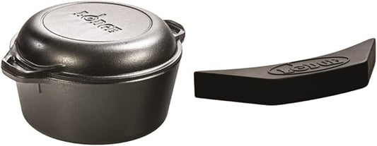 Lodge Cast Iron Serving Pot and Silicone Assist Handle Holder Bundle