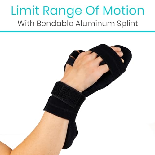 Vive Resting Hand Splint - Stroke Recovery Support Brace for Straightening Fingers - Right & Left Wrist Night Immobilizer - Patient Rehabilitation Tools Tendonitis, Arthritis, Carpal Tunnel Relief