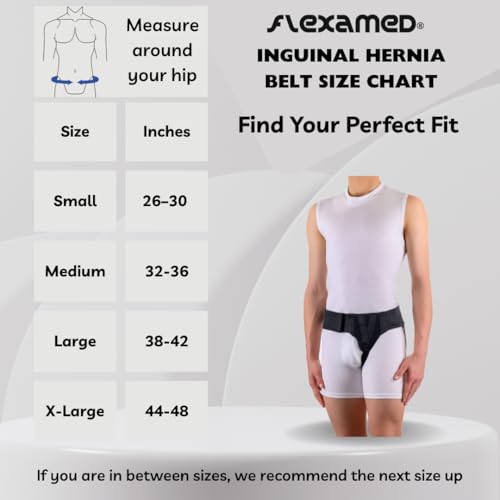 Right Side Inguinal Hernia Groin Belt Black (L 38-42)