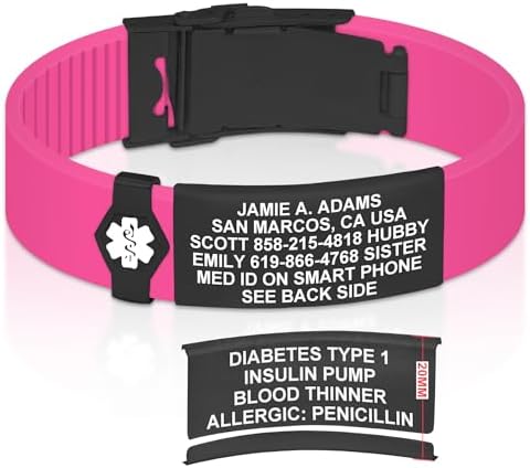 Divoti Custom Engraved Medical Alert ID Bracelet – Dual-Sided Laser Etching, Silicone Wristband, Stainless Steel Security Clasp – Adjustable & Trim-to-Fit – Emergency Medical Info Band for Men & Women