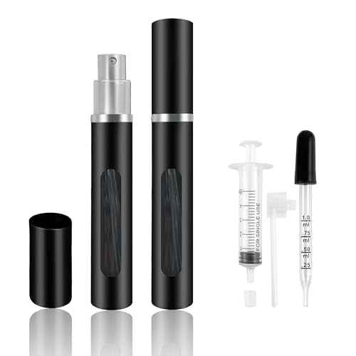 2 Pack Refillable Mini Perfume Atomizer Bottle£¬Portable Separate Bottles£¬Travel and Outings Spray Boxes Dispensers 5ml/0.2oz (Black)