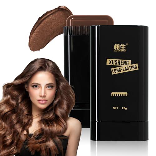 Hair Color Comb,Safe Convenient Waterproof and Sweat-Proof Comb Hair Dye Cream,Coffee Portable Hair Colouring,2-in-1 Color Correction Stick with Comb to Cover Gray and White Hair