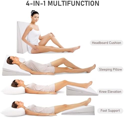 SUNYRISY Adjustable Wide Size Bed Wedge Pillow, Wedge Mattress Topper with Washable Cover, Mattress Wedge Lifter, Inclined Mattress Elevator for Acid Reflux, Neck & Back Pain, Anti-snoring, Twin
