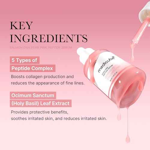 medicube Salmon DNA PDRN Pink Peptide Serum, Pink glow serum, Peptide, Niacinamide, Hydrating & Moisturizing & Firming, Uneven Skin Tone, Korean Skincare | 1.01 fl.oz. (1.01 fl.oz., Salmon DNA PDRN)