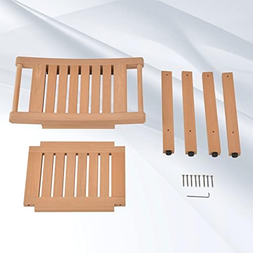 Poly Lumber Shower Bench Seat, Larger Size 22" x 13", Shower Benches for Inside Shower, Waterproof Shower Stool with Handles & Storage Shelf, Shower Chair for Bathroom, Bath Stool (Teak Color)