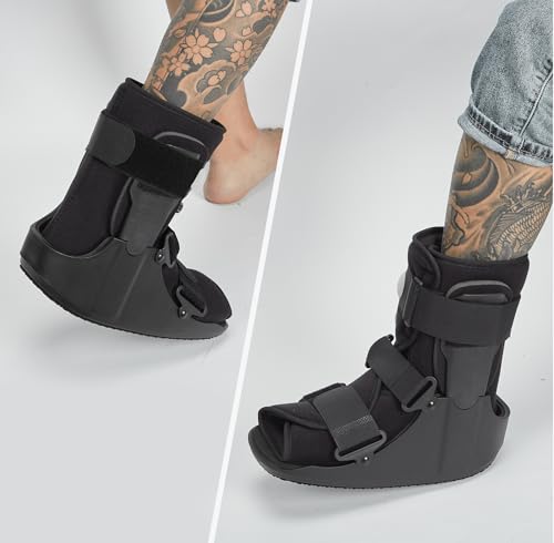 Short Walking Boot, Air CAM Fracture Boot Protection Walker with Plastic Molded Uprights Support for Sprained Ankle Injured Broken Foot Recovery Fits Left or Right Foot X-Large