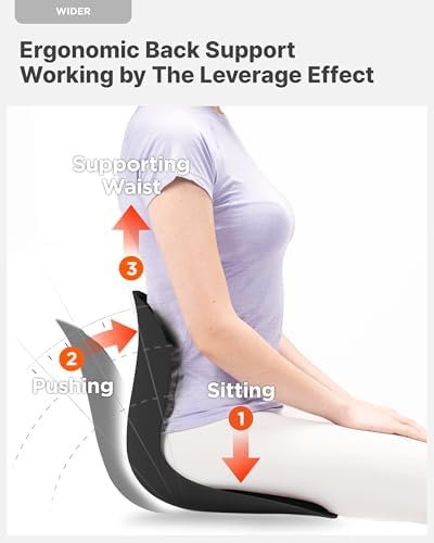 curble Wider(Standard Wide) 2PACK – Ergonomic Back Support Chair, Lumbar Support for Posture Correction & Back Pain Relief, for Office, Floor Seat and Work from Home, Patented(2P Black)
