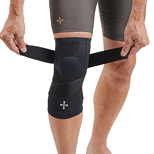 Tommie Copper Pro-Grade Compression Knee Sleeve, Unisex, Men & Women, Adjustable Ultimate Support Sleeve, Integrated Straps for Knee Stability & Muscle Support - Black, X-Large