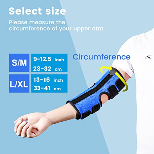 Elbow Brace, Night and Day Splint for Ulnar Nerve Entrapment for Left and Right, Cubital Tunnel Syndrome Physical Therapy and Recovery, Arm Immobilizer for Sleep and Work, for Woman, Man - S/M