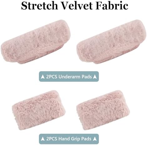 4-Pack Premium Fluffy Crutches Padding, Ultra-Soft Breathable Crutch Pads for Armpits and Hand Grips, Machine Washable Crutch Cushions, Comfort Fit for Adults and Youth (Pink)
