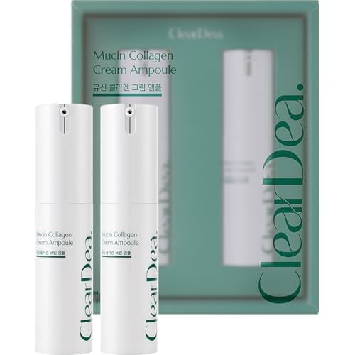 Mucin Collagen Cream Ampoule for face ? Collagen-Powered Hydrating & Firming Skincare, Non-Greasy, Revitalizing Korean Beauty for All Skin Types, 15ml x 2