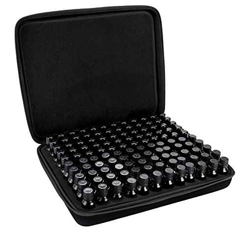 Hipiwe 120 Bottle EVA Essential Oil Storage Carrying Case Hard Shell Exterior Essential Oils Organizer Holder Traveling Bag with Foam Insert, Holds 5ml 10ml 15ml Essential Oils