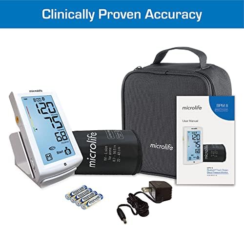 Microlife Series 800 Smart Upper Arm Blood Pressure Monitor for 2 Users, Wide Range Cuff Fits Standard to Large Adult Arms, Bluetooth Connect to Health App (iOS and Android Compatible)