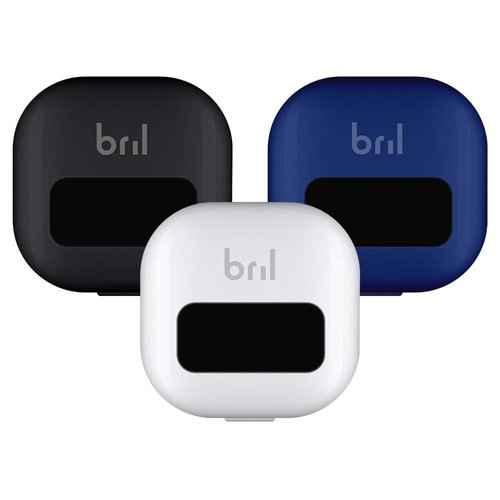 Bril UV-C Toothbrush Cleaner, Portable Brush Cover, Holder, and Travel Case for Any Size Toothbrush, White, Black, Navy (3 Pack)