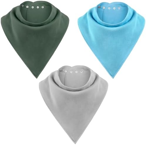 Adult Drool Bib for Special Needs, 3 Pk Soft Absorbent Large Bandana Bibs Set for Kids 4+, Men Women, Teens & Adults