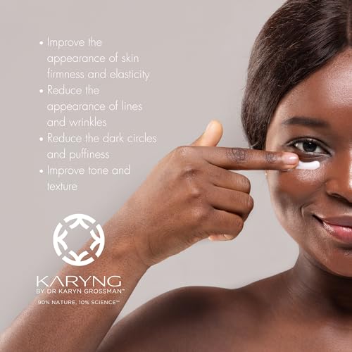 KARYNG Revitalizing Peptide Eye Cream, Organic Anti Aging Eye Cream, Targets Under Eye Puffiness, Fine Lines, Dry Skin and Dark Circles, Soothing Under Eye Treatment, 0.5oz