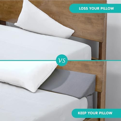 SLIGUY King Size Bed Wedge Pillow Headboard Pillow Mattress Wedge Bed Gap Filler Fill The Gap (0-7") Between Your Headboard and Mattress for Sleeping Backrest Pillow（Grey 76"x10"x6"）