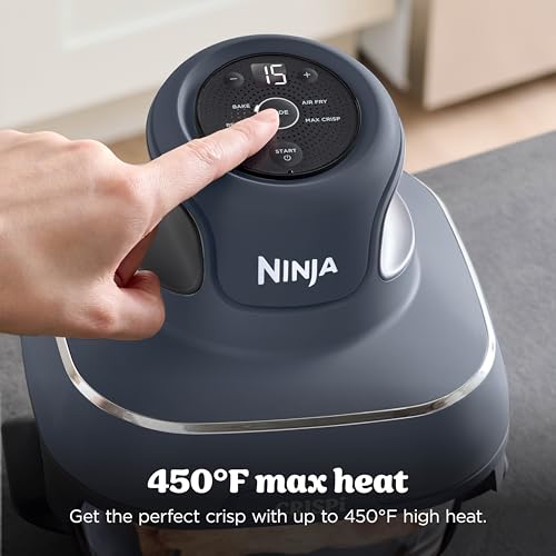 Ninja Crispi 4-in-1 Glass Air Fryer | 450°F | Non-Toxic | 4QT & 6-Cup Glass Containers w/Lids | Microwave, Freezer, Dishwasher Safe | Max Crisp, Air Fry, Bake, Recrisp | Cyberspace Gray, FN101GY