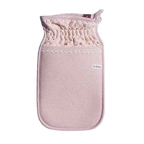 Irbis Deep Exfoliating Glove-Korean Body Scrub Mitt,Exfoliator Scrubber, Dead Skin Remover, Dual Texture Bath Sponge&Washcloth-Great for Shower, Bath, Spray Tan Removal or Home Spa-(Pink,Grey,Blue)