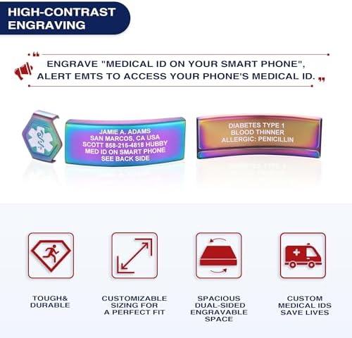 Divoti Custom Engraved Medical Alert ID Bracelet – Dual-Sided Laser Etching, Silicone Wristband, Stainless Steel Security Clasp – Adjustable & Trim-to-Fit – Emergency Medical Info Band for Men & Women