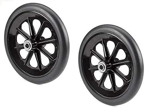 Wheel Replacement for Wheelchairs, 8 inch by 1 inch Black (2)