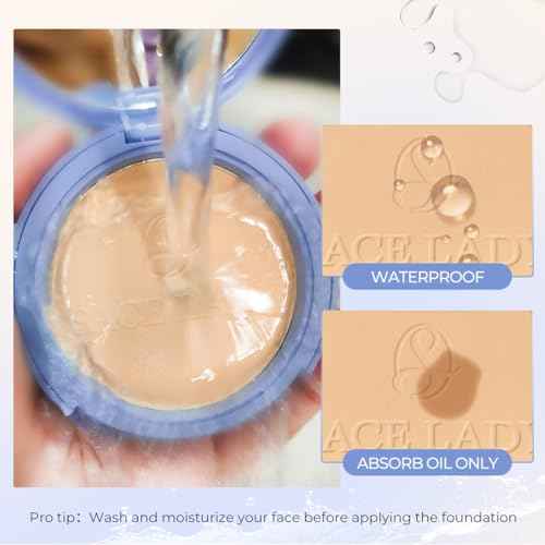 SACE LADY Face Powder Waterproof Sets Makeup, Controls Shine, Smooth Fine Lines for Flawless Lightweight Finish, Long Lasting Matte Compact Setting Powder Cosmetics Cruelty-free, 0.35oz (#02)