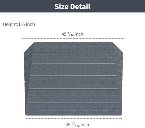 Plastic Slip-Resistant Modular Threshold Ramp - Universal Access Ramp for Wheelchairs, Scooters, Walkers & Safe Pedestrian Passage (6 inch)