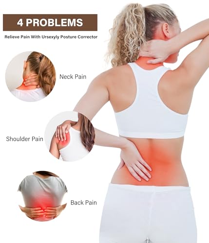 URSEXYLY Back Brace Posture Corrector for Women Breathable Posture Brace Adjustable Full Back Support Brace,Upper and Lower Back Pain Relief(Large,Black)