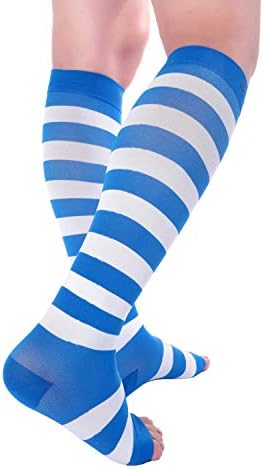 Doc Miller Compression Socks for Pregnant Women – Wide Calf, Open Toe Knee Sleeve 15-20 mmHG,Toeless Pregnancy Stockings for Varicose Veins, Footless Shin Splint Relief, 1 Pair