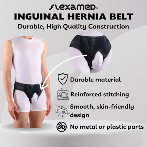 Right Side Inguinal Hernia Groin Belt Black (L 38-42)