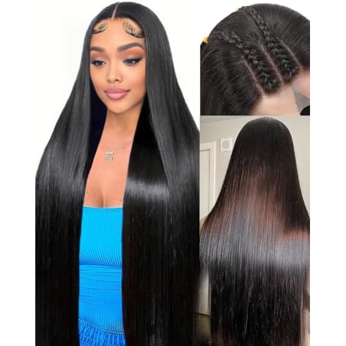 13x6 Lace Front Wigs Human Hair 100% Virgin Hair Can Last 6-9 Months Life Straight Wigs Human Hair 200% Density Keep Texture Silky Soft After Multiple Washes HD Lace Frontal Wig 20 Inch