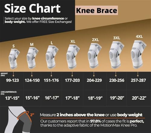 Motion Max Knee Pro Knee Brace,Bone-on-Bone WalkingSupport,Bone RecoveryKnee Braces,L,One Pair