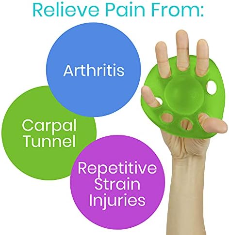 Vive Finger Strengthener Exerciser (3 pack) - Hand Grip Stretcher Rehab, Exercise Kit for Adults, Finger Trainer Resistance, Arthritis & Thumb Therapy, Muscle Recovery, Carpal Tunnel & Guitar Practice