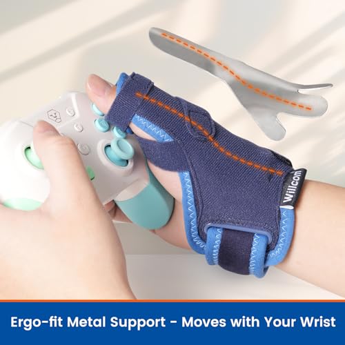 Thumb Brace for Arthritis Pain and Support, CMC Joint Spica Splint for Carpal Tunnel,Sprained,Tendonitis Injury Relief- Left or Right Hands(Medium,Aluminum Insert Version)