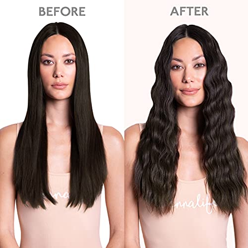 WENNALIFE Clip in Hair Extensions Real Human Hair, 18 Inch 120g 7pcs Human Hair Extensions Clip Ins, Dark Brown Coloured Remy Hair