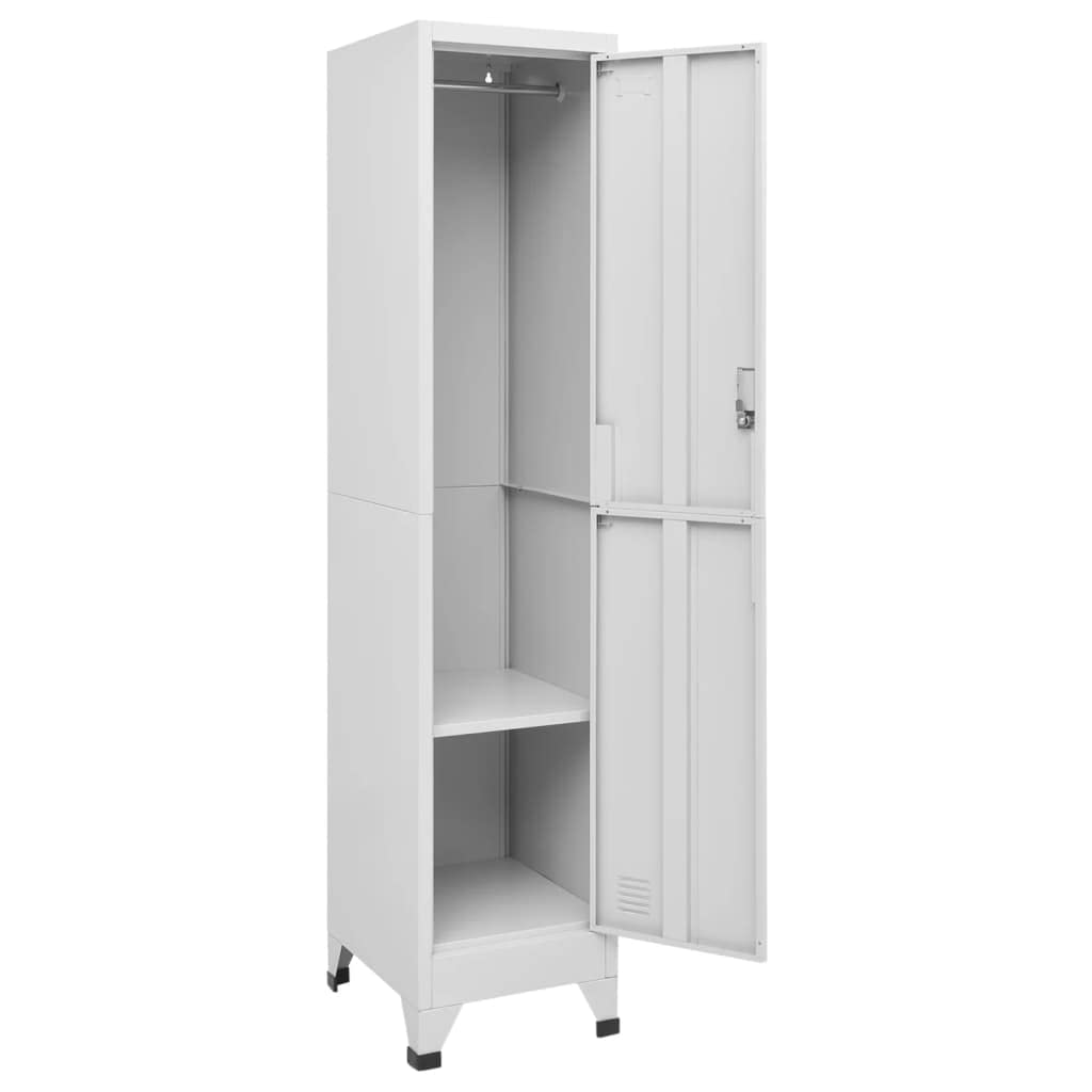 CongVVFV Industrial Grey Steel Large Locker Cabinet Rectangular Storage with Cam Lock Keys, Durable Metal Build for Office Utility Room Sports Changing Room, Sleek Matte Finish Easy