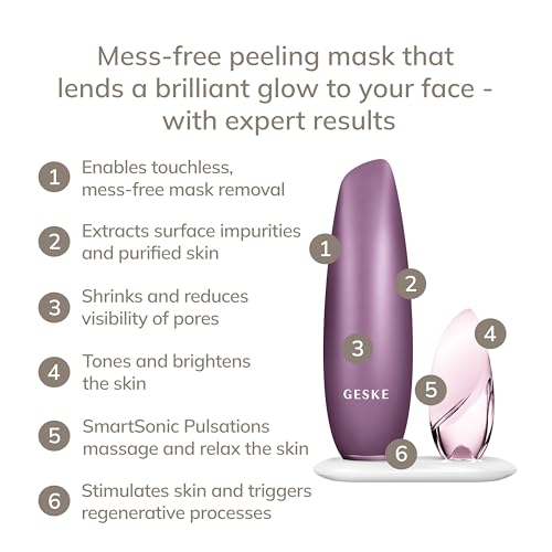 GESKE SmartAppGuided¢â Touchless Magnetic Peeling Mask 5 in 1 | Magnetic Face Mask | Removes Impurities | Facemask | Pore Cleansing | Skincare for All Genders | Best of Face Masks | Clean Skin Glow