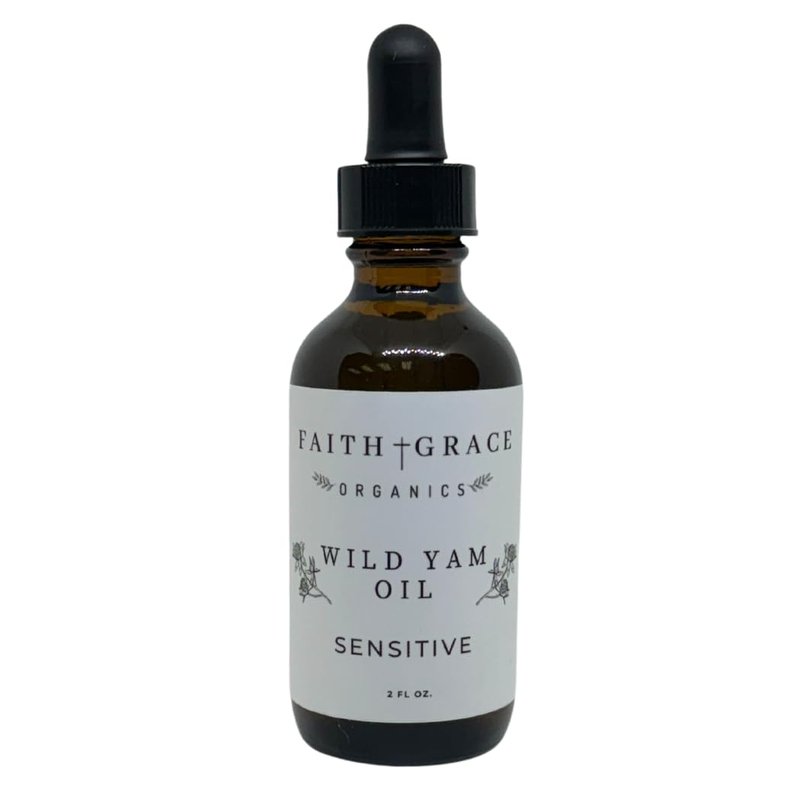 FAITH AND GRACE ORGANICS, WILD YAM OIL, balancing for men and women for sensitive skin, organic ingredients, made in USA, 4 FL Oz