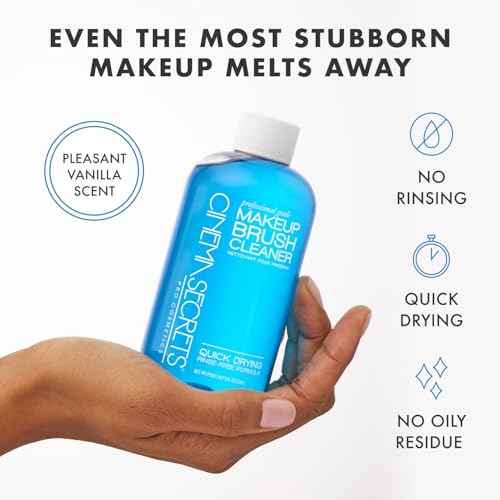 Cinema Secrets Original Blue Vanilla Makeup Brush Cleaner Kit - Professional Cleanser + Cleansing Tin for Makeup Brushes - Quick-Dry, Rinse-Free Formula - Removes Stubborn Waterproof Make Up