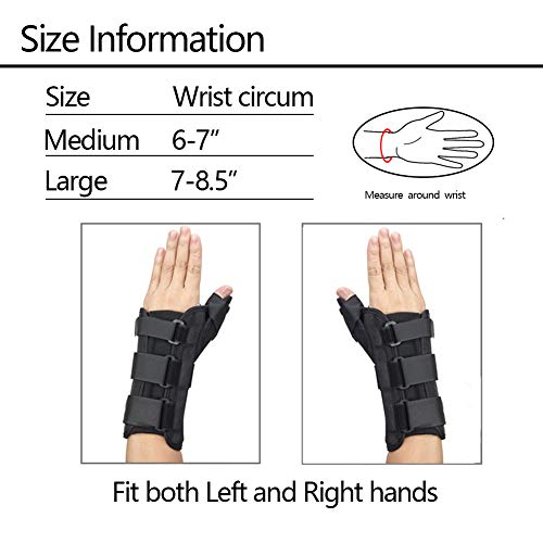 Wrist Brace with Thumb Spica Splint, Wrist splint & Thumb Splint Brace and Stabilizer, Relieve and Treat for De Quervain's Tenosynovitis, Arthritis, Sprains, Carpal Tunnel Pain, Tendonitis (Left,L)