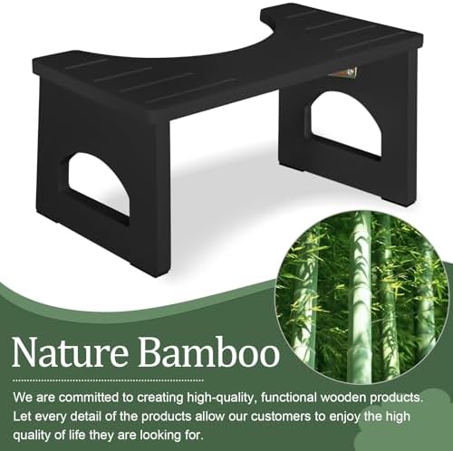Foldable Toilet Potty Stool for Adults,Wood Portable Squatting Poop Foot Stool, Bathroom Non-Slip Toilet Assistance Step Stool - Gifts for Kids Seniors