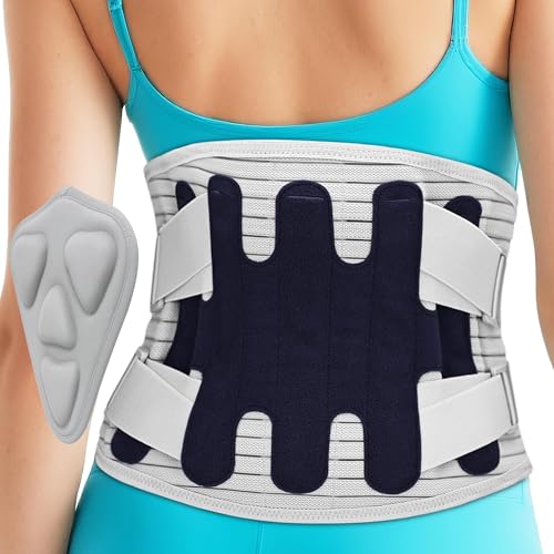 Back Brace for Lower Back Pain, Lumbar Support Belt for Women and Men with Lumbar Pad, Lower Back Brace with Adjustable Strap for Work, Herniated Disc, Sciatica, Scoliosis (Gray, Small)