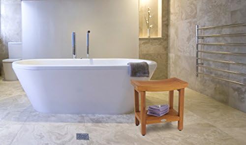 AquaTeak Patented 18" Sumba Teak Shower Bench with Shelf & AquaTeak Two-Step Care Kit