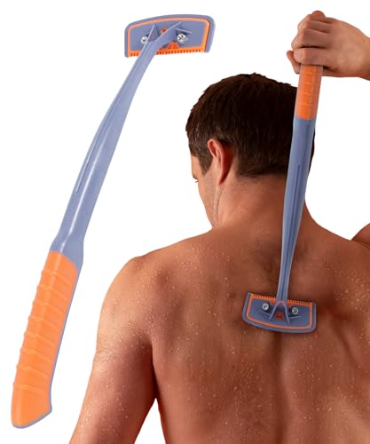 BRO SHAVER 3.0, Back Shaver for Men (DIY) Back & Body Hair Trimmer. Shave Wet or Dry Back Hair with The BroShaver Back Razor for Men. Split Handle Back Shaver for Men with Ergonomic Grip