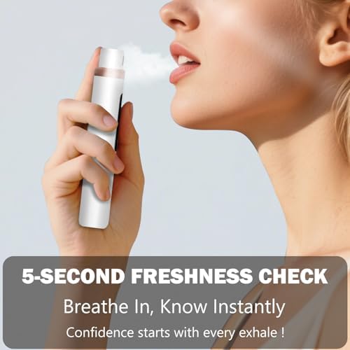 Smart Bad Breath Tester - Hygienic pop-up Probe, Portable Bad Breath Tester with SGS lab-Grade Accuracy MEMS Sensor, 4 Levels of Odour Analysis and Intelligent Social Distance Guidance