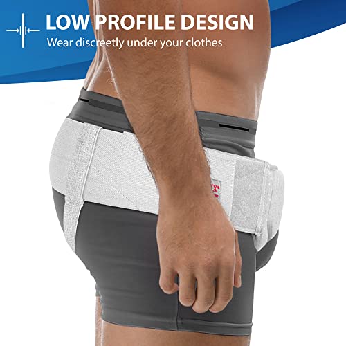 ORTONYX Inguinal Hernia Belt for Men and Women with Removable Compression Pad and Adjustable Waist Strap, Hernia Support Truss for Inguinal, Incisional Hernias, Left/Right Side - White L/XXL