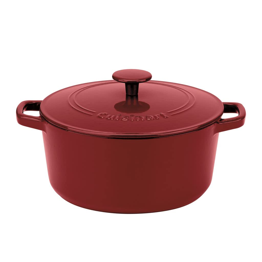 Cuisinart Chef's Classic Enameled Cast Iron Casserole Set (7-Quart, 5-Quart), Cardinal Red