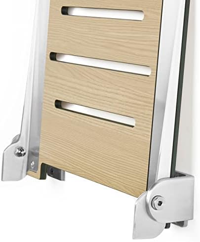 Seachrome 18 inch Silhouette Slimline Folding Wall Mount Shower Bench Seat, Urban Chic Seat with Silver Frame
